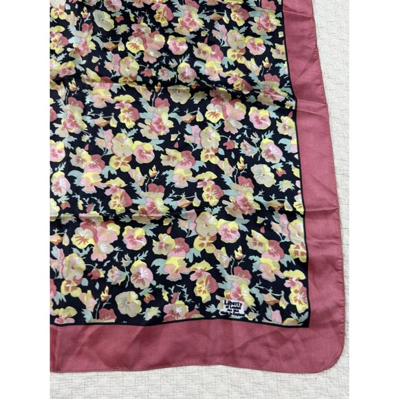 Liberty of London Scarf Floral Square England Pink Flower 22.5”X 22.5” - Picture 5 of 13